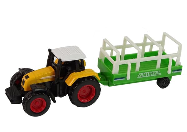 Farm Tractor Trailer Horse Set 1:64
