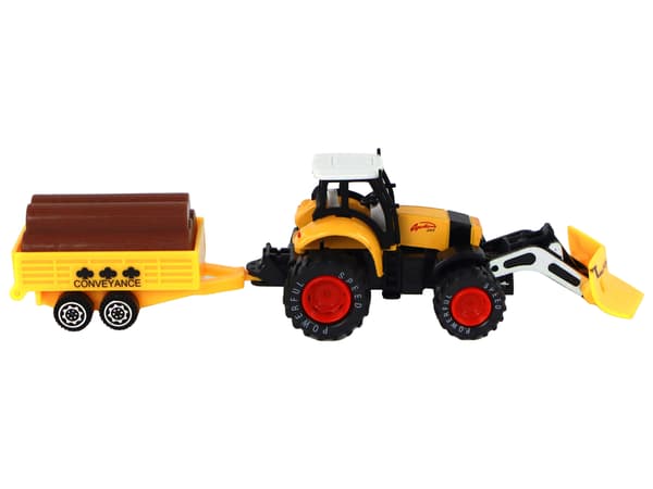 Traktor Med Trailer Gravemaskine Bulldozer Landbrugsmaskine Gul