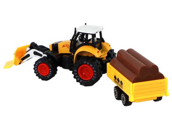 Traktor Med Trailer Gravemaskine Bulldozer Landbrugsmaskine Gul