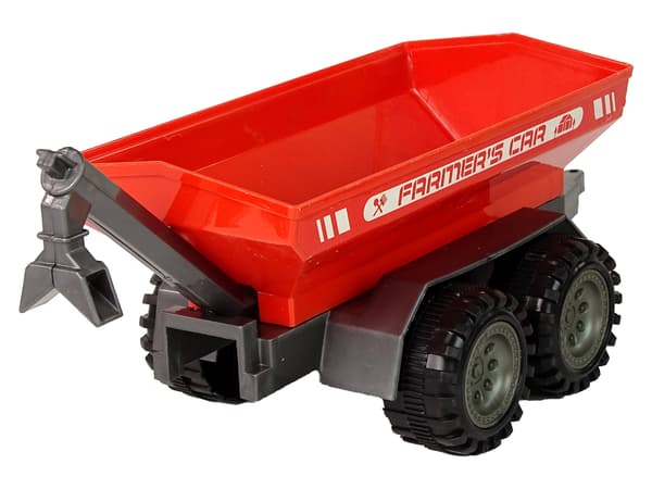 Grøn traktor med rødt trailerfriktionsdrev