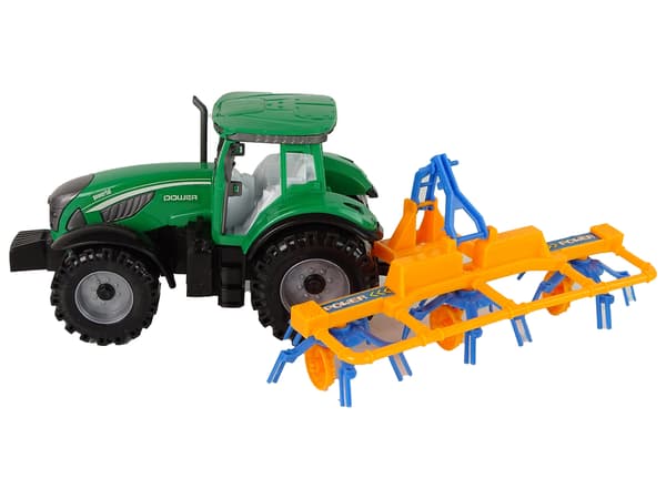 Grøn traktor, friktionsdrev rive