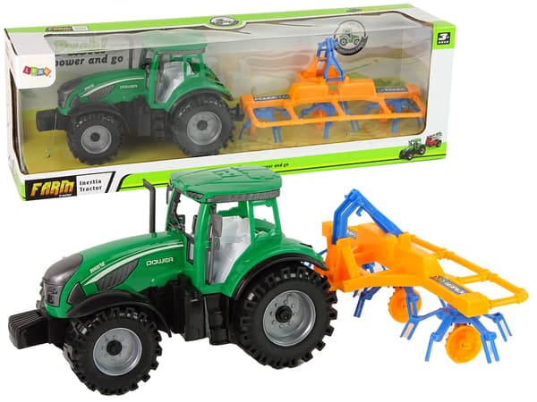 Grøn traktor, friktionsdrev rive