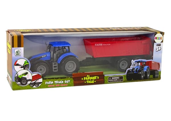 Traktor med släp lantbruksfordon Farm Blue