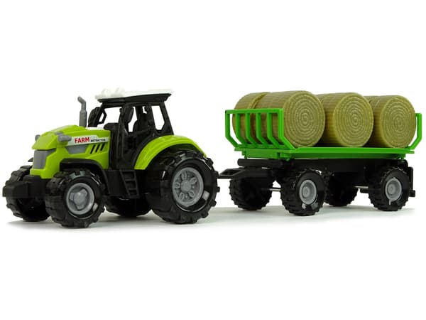 Traktor med trailer høballer Lydgrøn