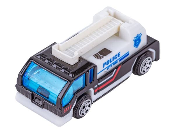 Metalliset etuoikeutetut ajoneuvot, autot, jousijouset 6 kpl sarja 1:64 POLIISI, OHJAUSAUTO