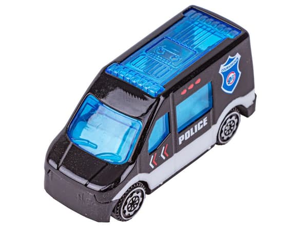 Metalliset etuoikeutetut ajoneuvot, autot, jousijouset 6 kpl sarja 1:64 POLIISI, OHJAUSAUTO
