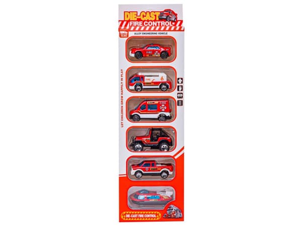 Metal Privileged Vehicles, Cars, Spring Springs 6-delat set 1:64 FIRE BRITAIN, BRANDVILLA