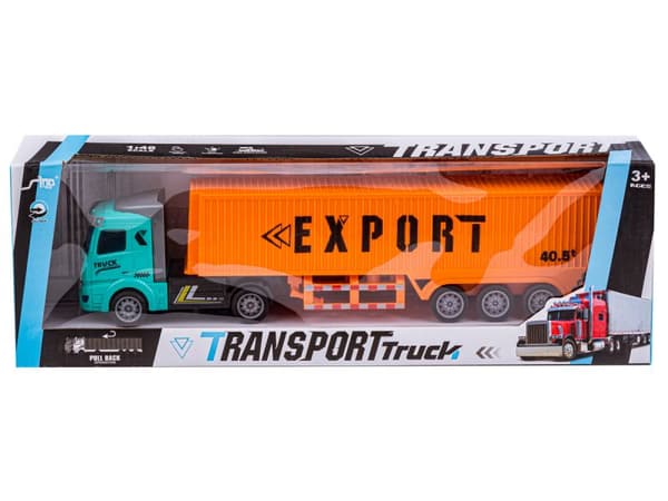 Lastbil, semitrailer - container, lastbil med släp 1:48