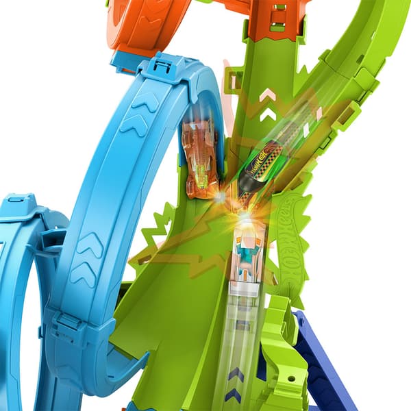 Hot Wheels Åtgärd Ny 4 Loop Krasch Ut