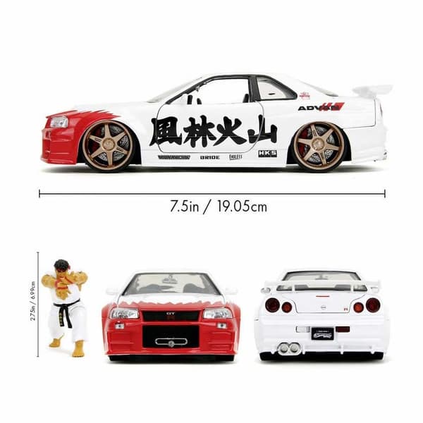Jada Street Fighter Ryu Nissan Skyline Gt-r 1:24 Bil