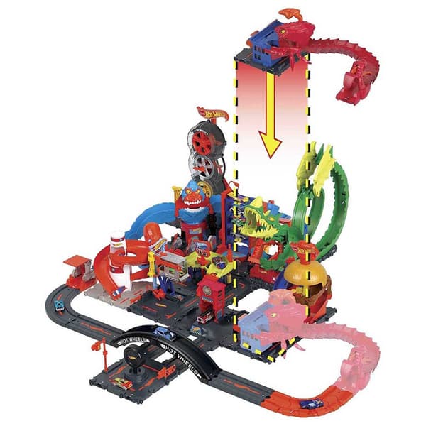 Hot Wheels Scorpion Flex Attack Banesæt Og Bil City Flerfarvet 4 Years