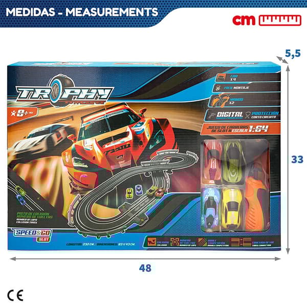 Cb Games Magnetisk Tävlingsbana Med 2 Speed Och 2 Progressiv Kontroller Speed ??& Gå Orange