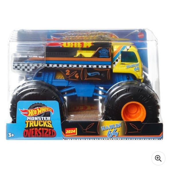 Hot Wheels Monster Trucks Diecast Cars Oversized Haulin 64 1:24 Scale