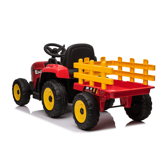 Elektrisk traktor med trailer - rød