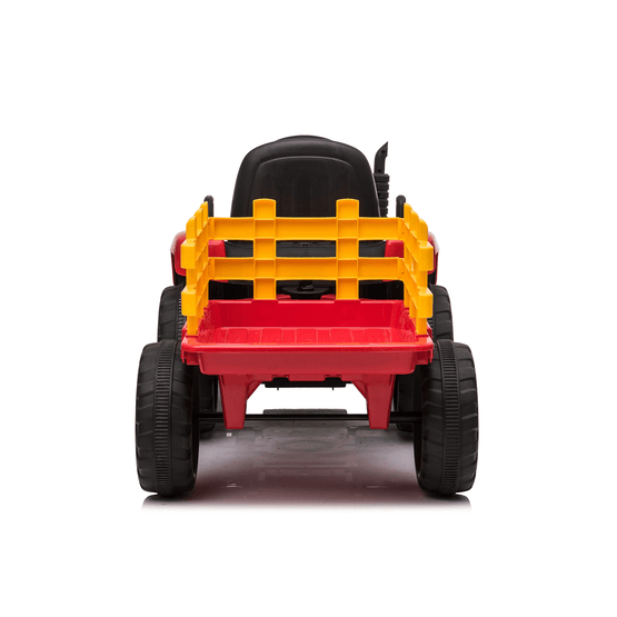Elektrisk traktor med trailer - rød