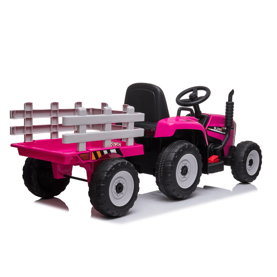 Elektrisk traktor med trailer - Pink