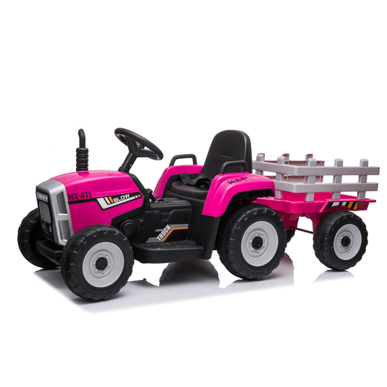 Elektrisk traktor med trailer - Pink