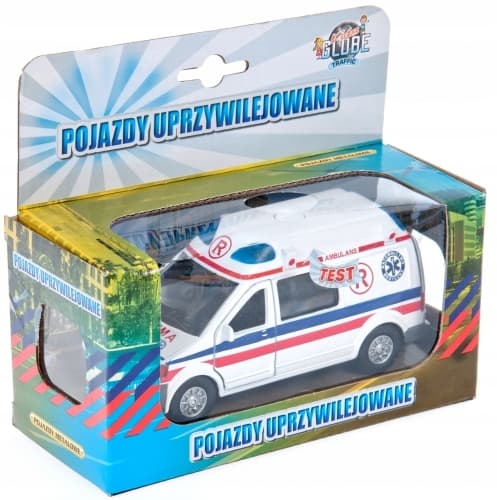 Bilambulance metal 12 cm HIPO HKG003P Ambulance Lyde Lys