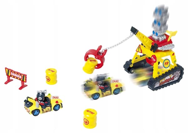 T-RACERS TURBO CRANE CHALLENGE KØRETØJSSÆT KRANFIGUR