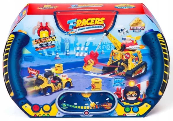 T-RACERS TURBO CRANE CHALLENGE KØRETØJSSÆT KRANFIGUR