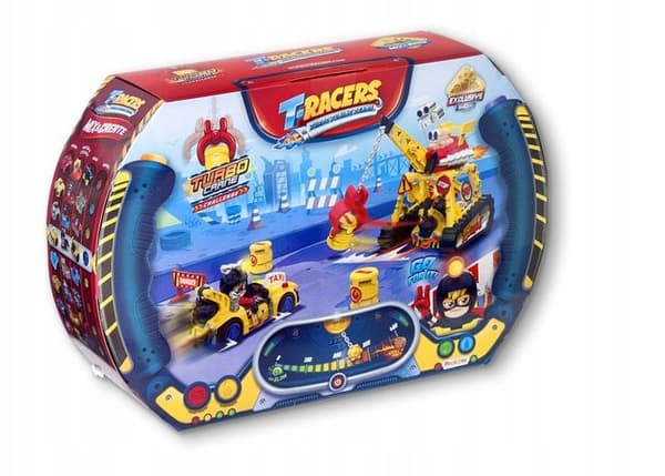 T-RACERS TURBO CRANE CHALLENGE KØRETØJSSÆT KRANFIGUR