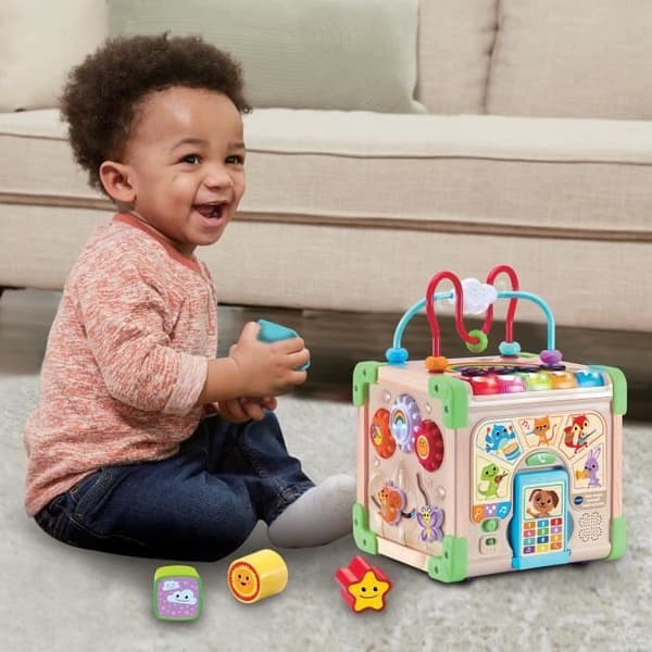 VTECH CUBE NATURE Interaktiv leksak - FSC-certifierat trä - Musikaliska djur - 9-36 månader