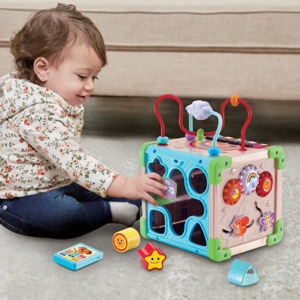 VTECH CUBE NATURE Interaktiv leksak - FSC-certifierat trä - Musikaliska djur - 9-36 månader