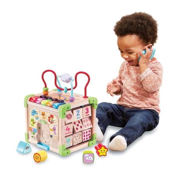 VTECH CUBE NATURE Interaktiv leksak - FSC-certifierat trä - Musikaliska djur - 9-36 månader