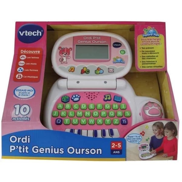 VTECH - Ordi P'tit Genius Lyserød Bjørn - Computerpædagogisk barn
