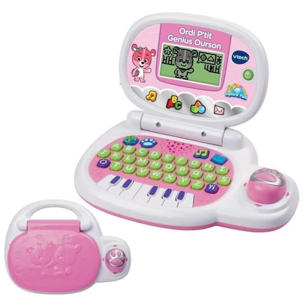VTECH - Ordi P'tit Genius Lyserød Bjørn - Computerpædagogisk barn
