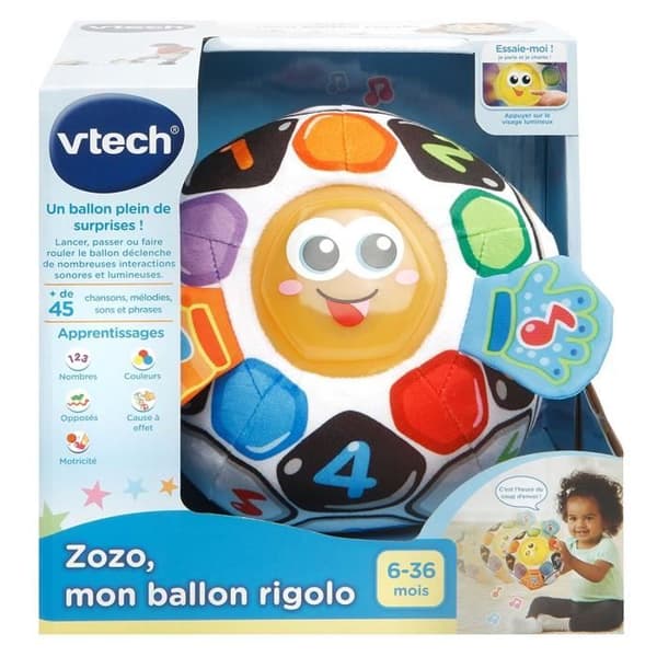 VTECH BABY - Aktivitetsboll - Zozo, Min Roliga Boll - Pedagogisk Leksak för Bebisar från 6 till 36 Månader