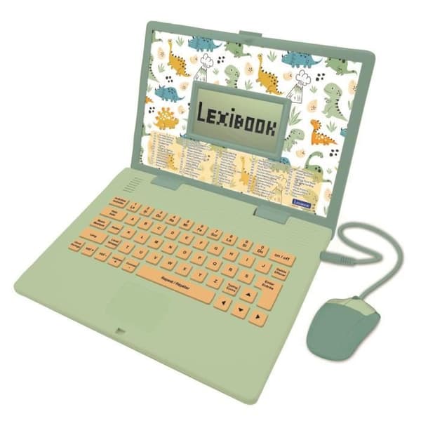 Lexibook - Kaksikielinen opetuskäyttöön tarkoitettu dinosaurustietokone - 124 aktiviteettia (EN/FR)