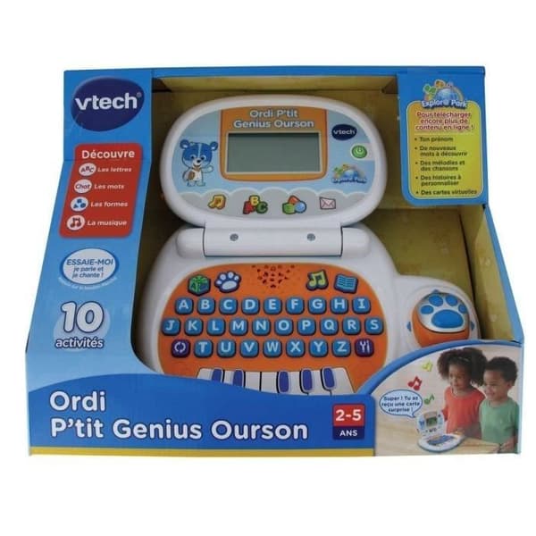 VTECH P'tit Genius Blue Bear -opetustietokone lapsille - monivärinen - unisex - 24 kuukaudesta 2 vuoteen