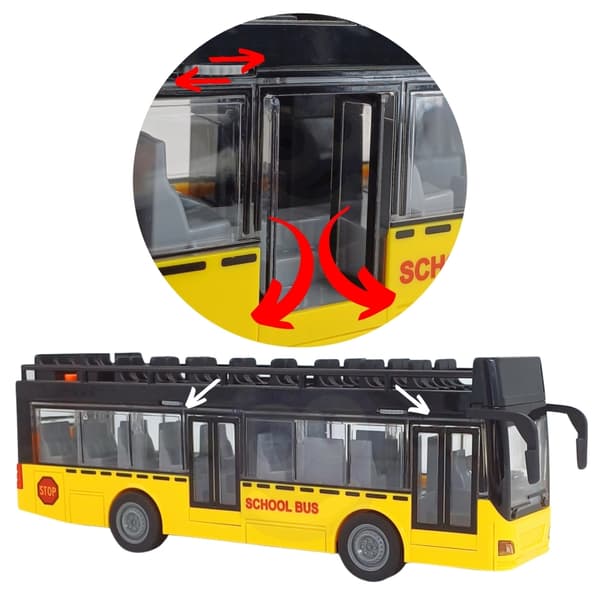 WOOPIE Bus med lyseffekter og døre, der kan åbnes