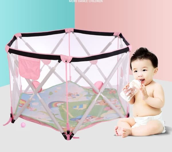 Tavalax Playpen Infant  kannettava leikkikehä Vaaleanpunainen