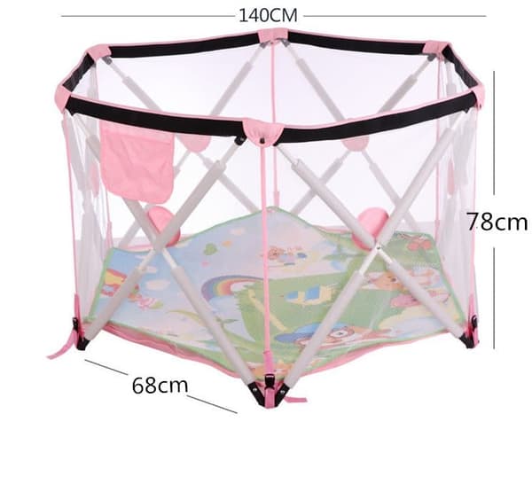 Tavalax Playpen Infant kannettava leikkikehä Vaaleanpunainen