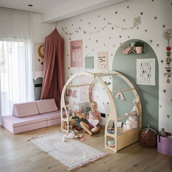 Montessori Lekställning för Barn – Öppen Hylla & Leksakshylla för Småbar