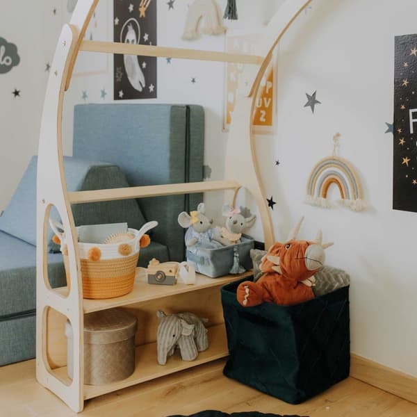 Montessori Lekställning för Barn – Öppen Hylla & Leksakshylla för Småbar