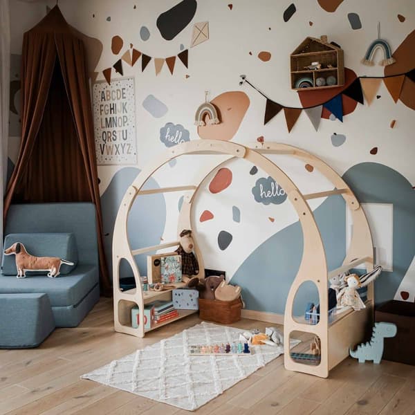 Montessori Lekställning för Barn – Öppen Hylla & Leksakshylla för Småbar