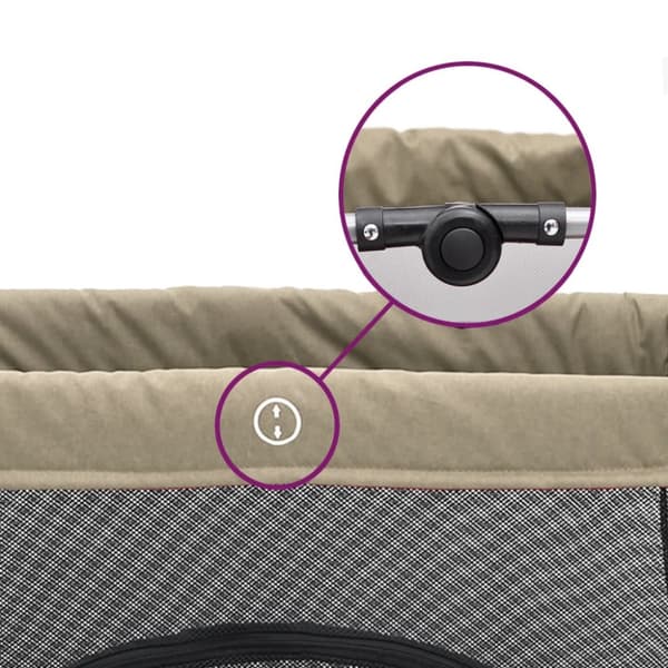 vidaXL Lekhage med madrass taupe linnetyg