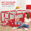 Miniatyrbild 6 av 8: Baby Lekpenna, 180 x 122 x 61cm Lekpenna Barrier, Andningsbart Mesh, Anti-kollision Lekpenna, Baby Lekpenna, Barns Lekpenna, Färg: Röd