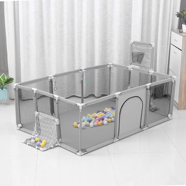 Kravegård Baby Ball Pit Kravegård 181x122x61 cm Babylegetøjslegegård, grå
