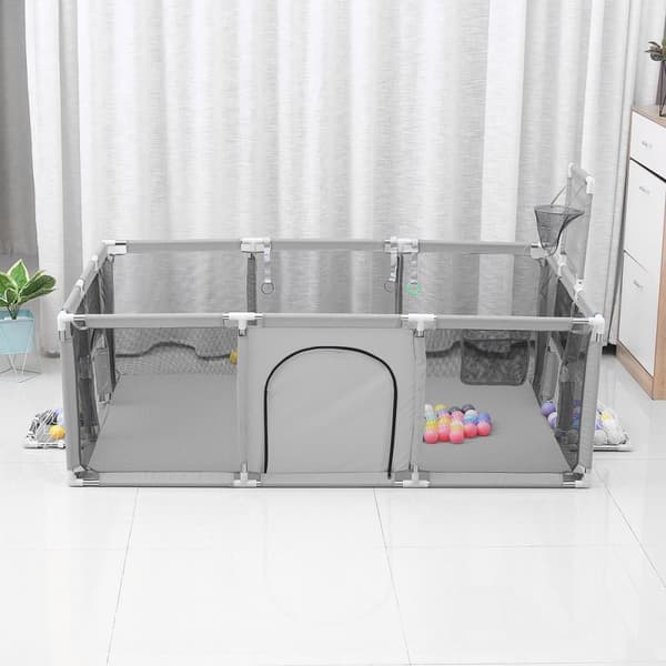 Kravegård Baby Ball Pit Kravegård 181x122x61 cm Babylegetøjslegegård, grå
