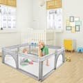 Miniatyrbild 3 av 4: YUENFONG Baby lekhage - Stor säkerhetslekplats - Skyddsgaller för barn - Mörkgrå (180 x 150 x 68 cm)