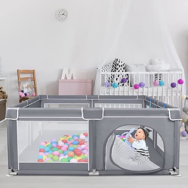 LARS360 Baby lekhage - 180 x 150 cm - Aktivitetscenter - Med halkfri bas - För barn
