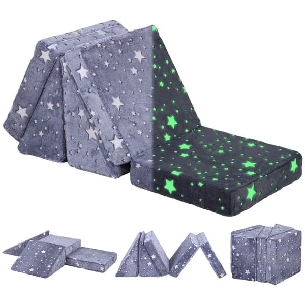 Rootz Legesofa til børn - Transformerende 5-delt sæt - Trapper & forhindringsbane - Stjernemønster - Højdensitetsskum - Nem rengøring - 50W x 50D x 27