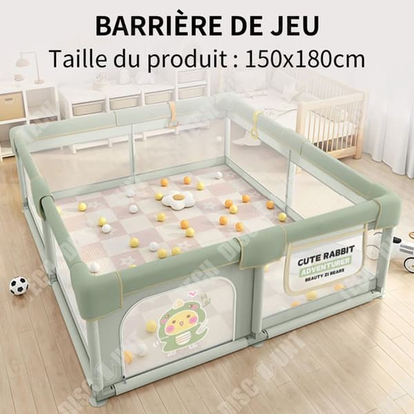TD Lekhage 150 x 180 cm hopfällbar lekhage för barn modulärt lekhage för barn med andningsbar mesh inomhus lekpark för barn