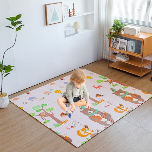 Bebispark med 60 bollar - Med matta - 2 dragringar - Bärbart aktivitetscenter för barn - 180x200x65cm - Grå
