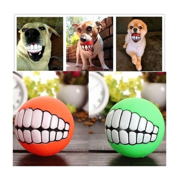 Hundleksak - Ej specificerad - Tandtuggboll - Diameter 7,5 cm - Slumptäck - Blandet