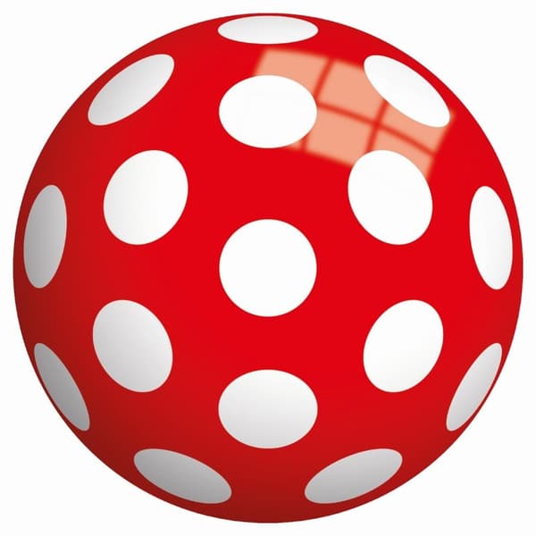 Spelboll - Röd med vita prickar - 23 cm